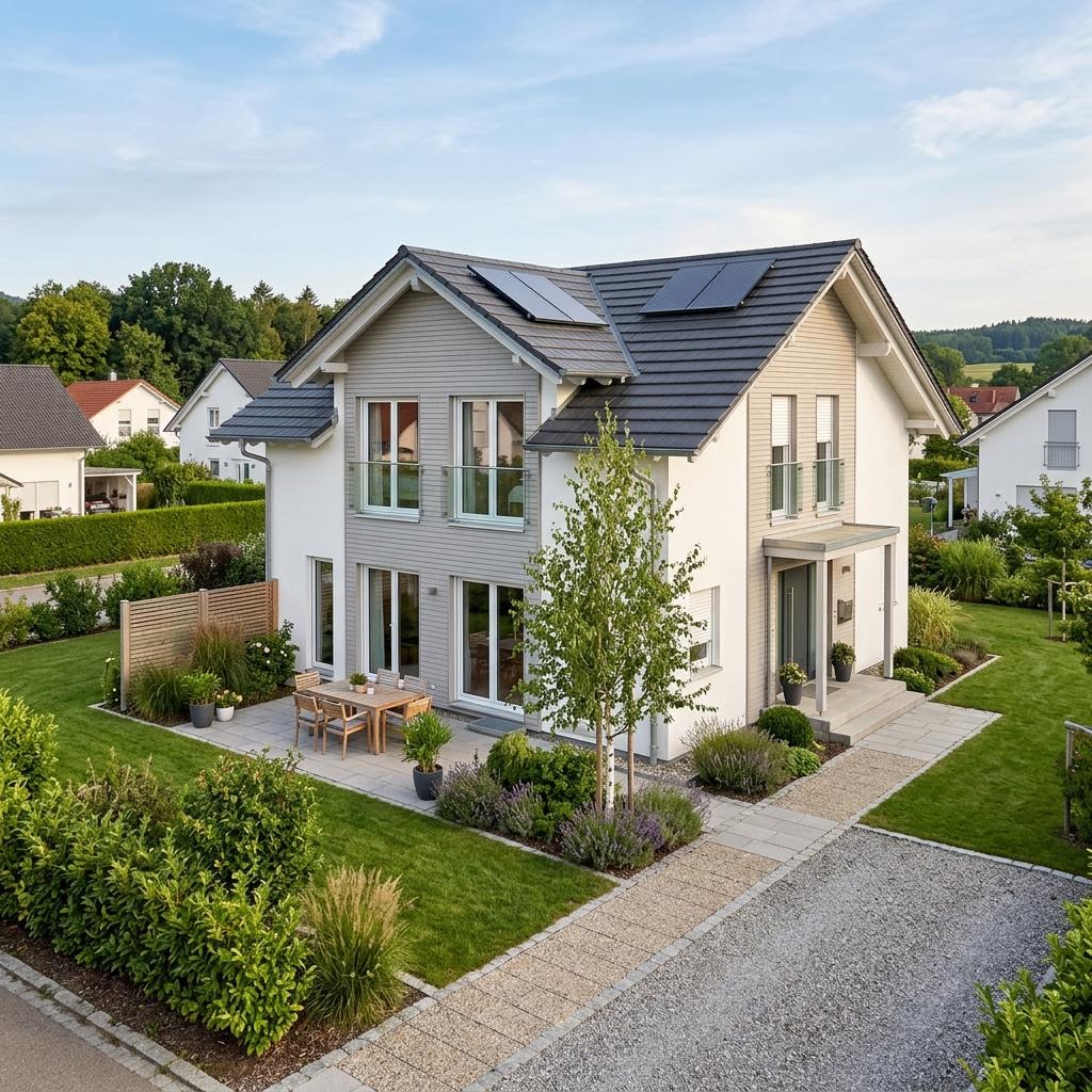 Eengezinswoning Lifestyle Sattel 140 van massa haus met zadeldak — prefab woning van 140 m²