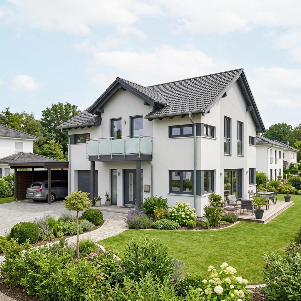 Casco prefab woning LifeStyle 17.01 S van massa haus met zadeldak — prefab woning van 179 m²