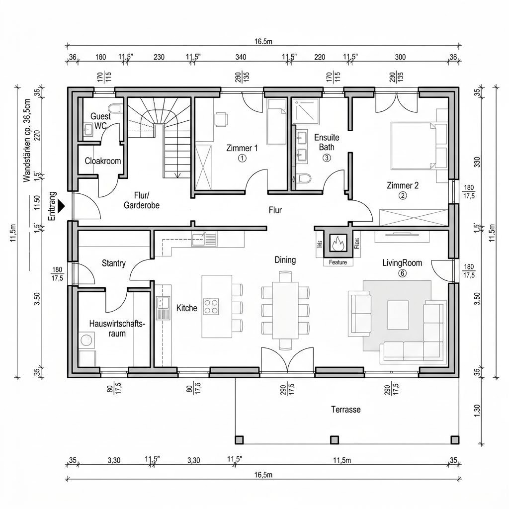 Plattegrond LifeStyle 17.01 S van massa haus — 179 m², 6 kamers