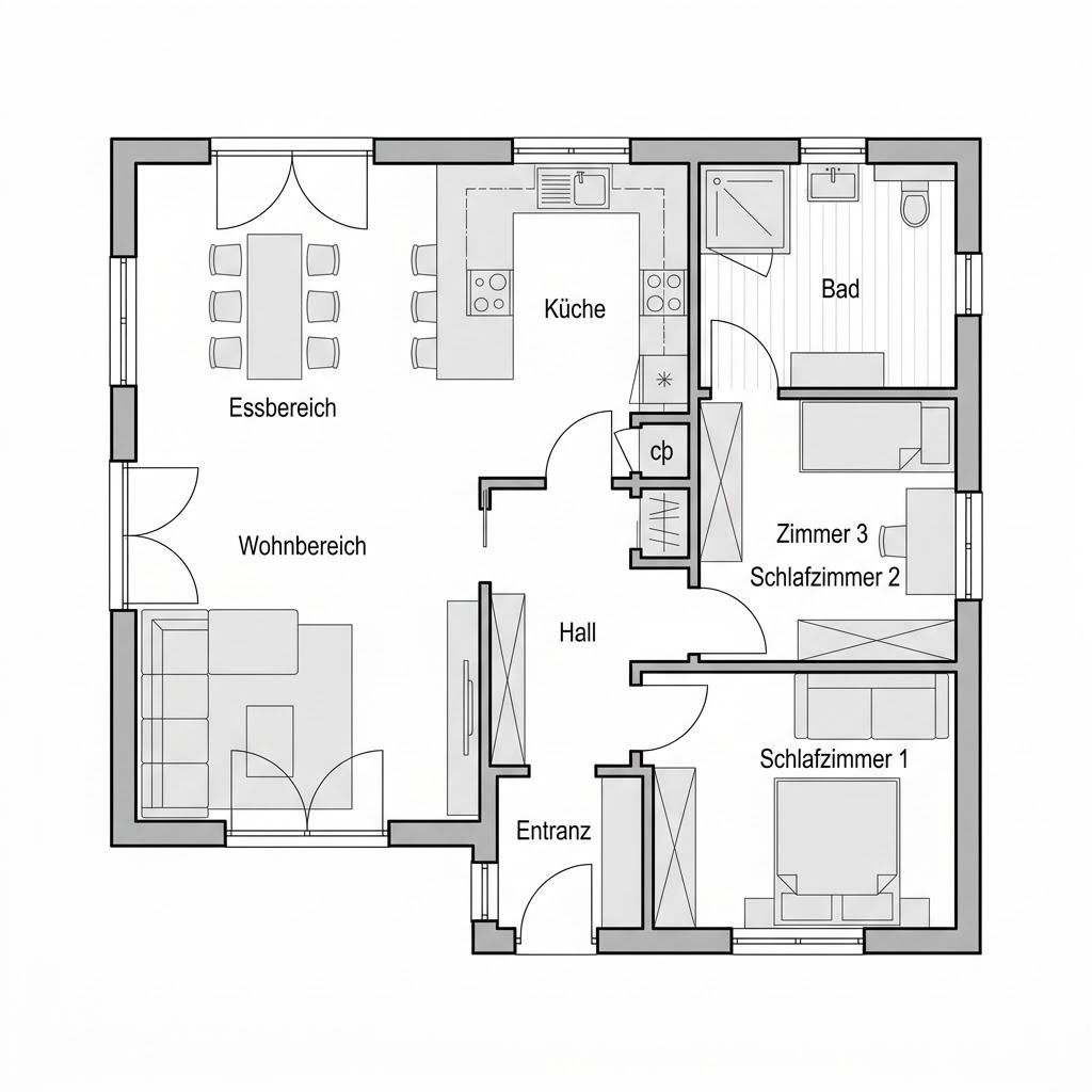 Plattegrond ECO C Familie van McCube — 90 m², 4 kamers