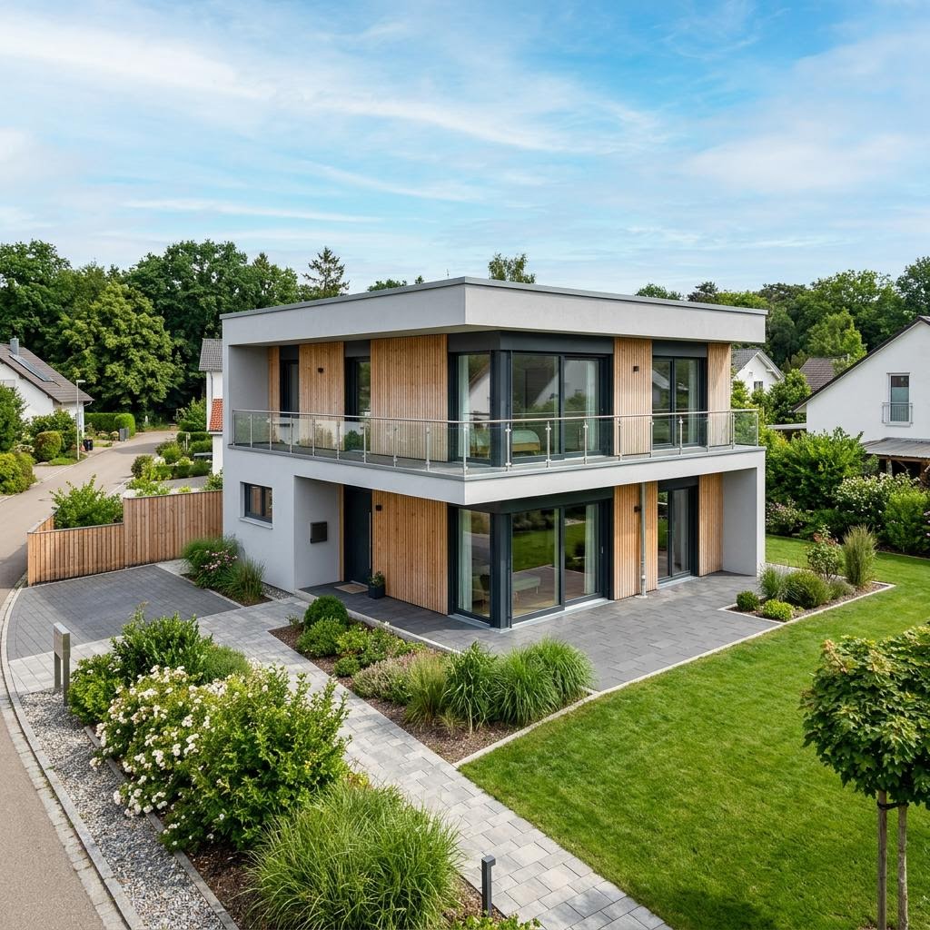 Kubuswoning Kubushaus Cube 130 van McCube met plat dak — prefab woning van 130 m²
