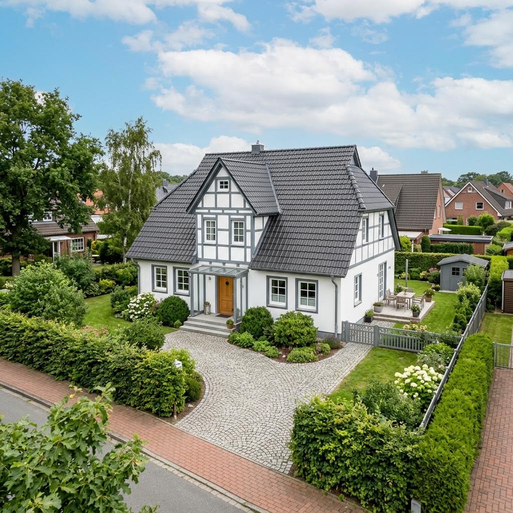 Kapiteinshuis Kapitänshaus Husum 128 van Nordic Haus met wolfsdak — prefab woning van 128 m²