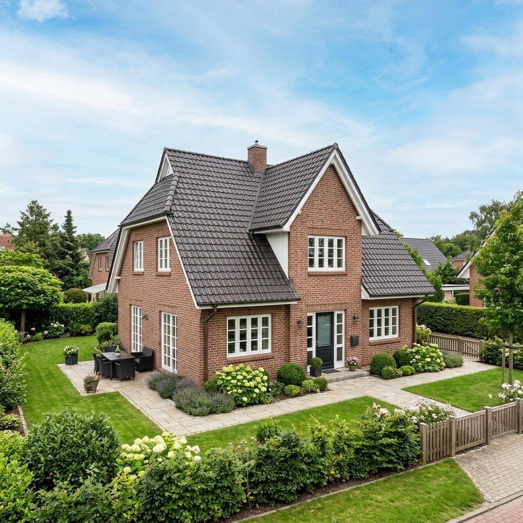 Kapiteinshuis Kapitänshaus Wangerooge 138 van Nordic Haus met dwerggevel met dakkapel — prefab woning van 138 m²