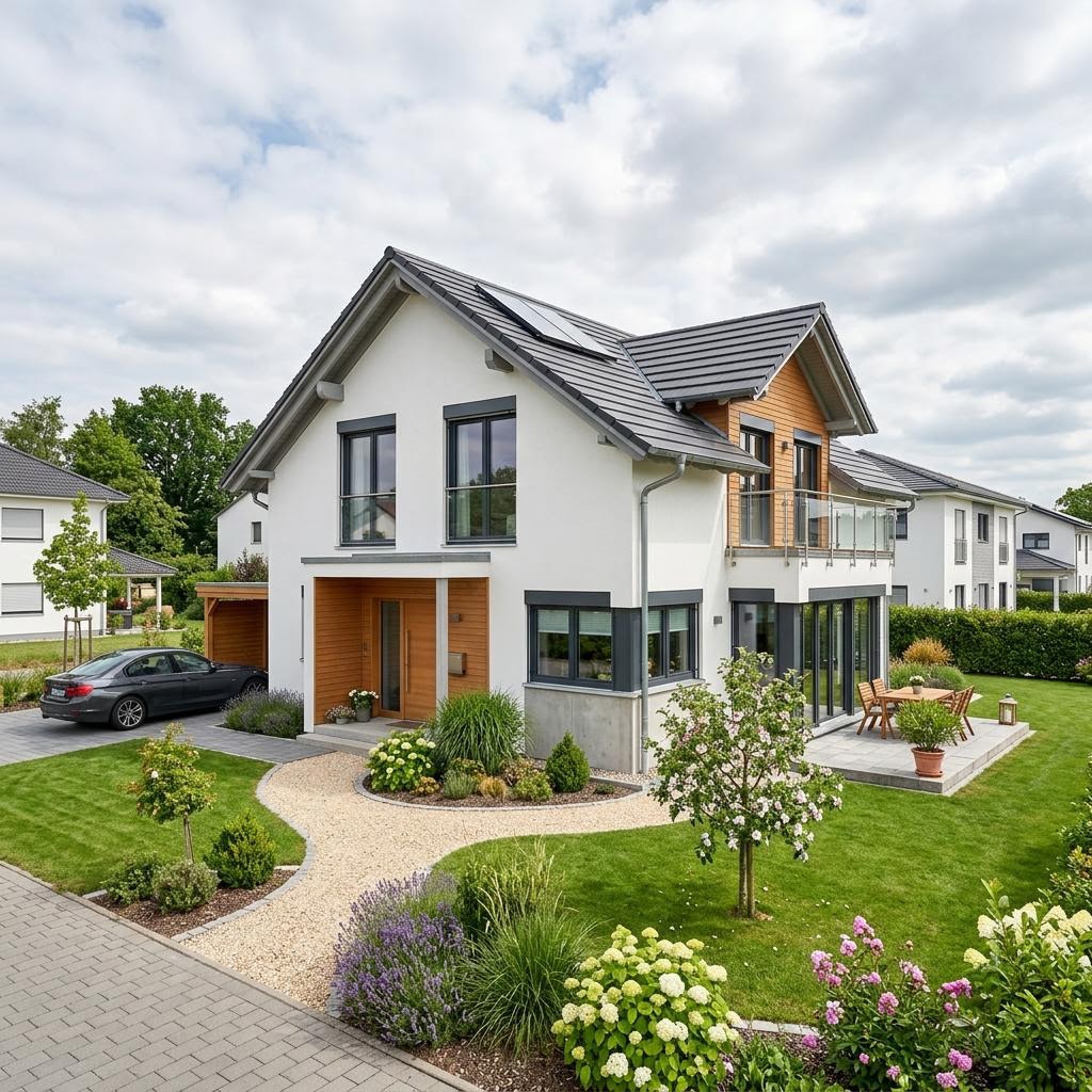 Casco prefab woning Vita 128 van OKAL Haus met zadeldak — prefab woning van 128 m²