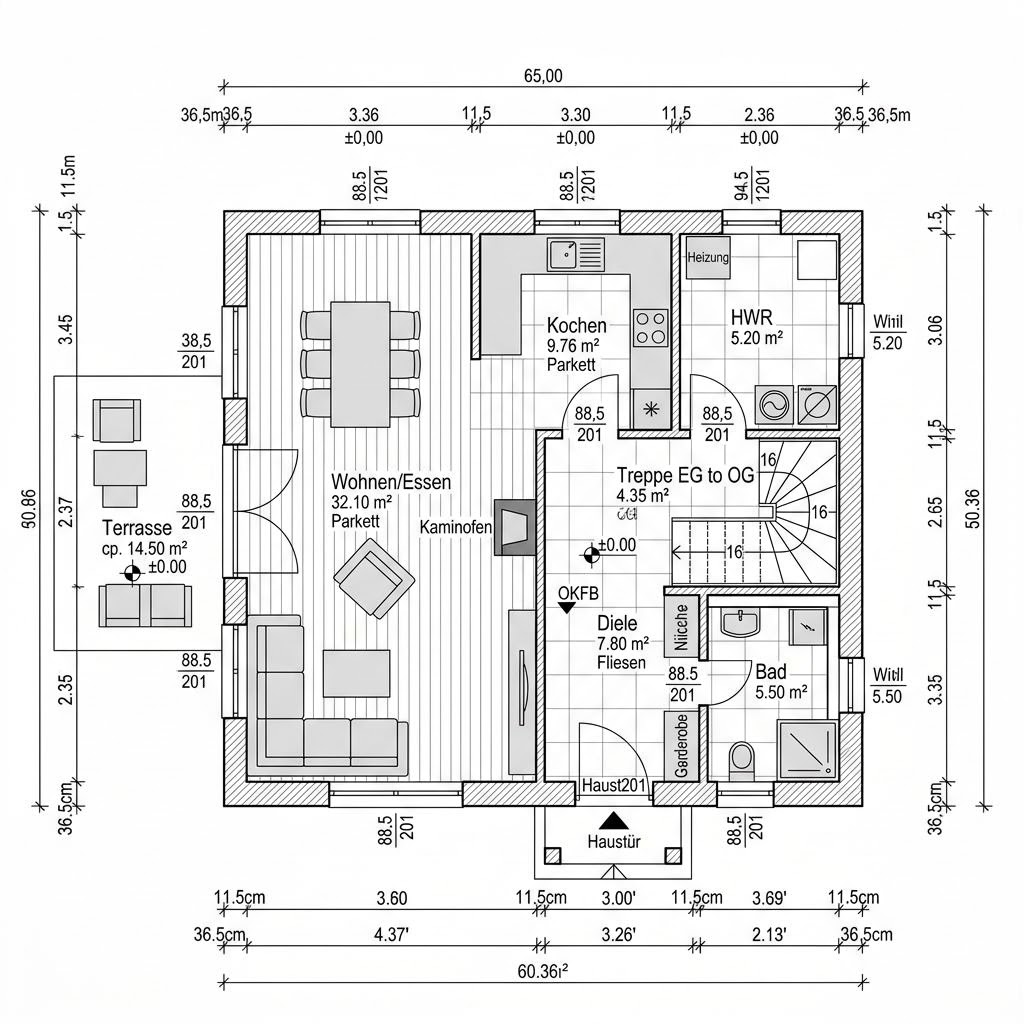 Plattegrond Kapitänshaus Fehmarn 120 van ScanHaus Marlow — 120 m², 4 kamers