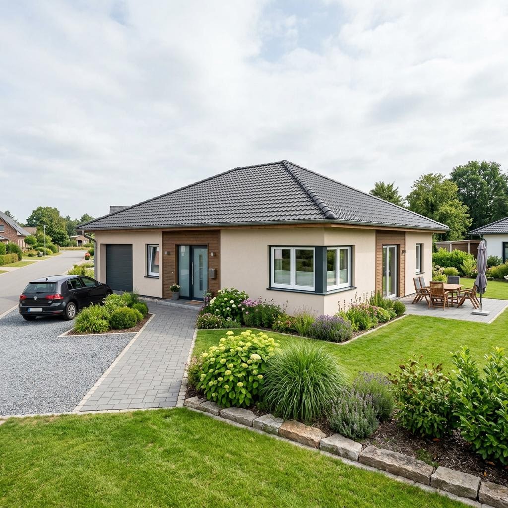 Bungalow SH 113 B — Var. A van ScanHaus Marlow met schilddak — prefab woning van 113 m²