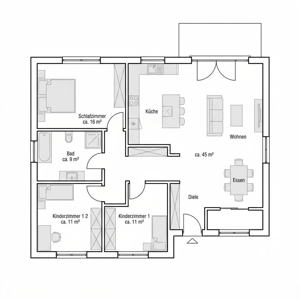 Plattegrond SH 113 B — Var. A van ScanHaus Marlow — 113 m², 4 kamers