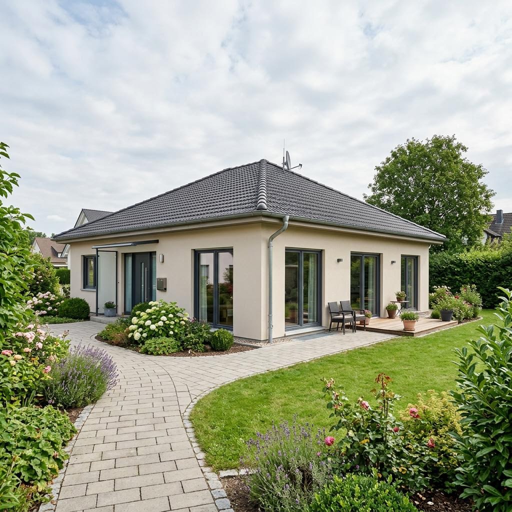 Bungalow SH 117 B — Var. A1 van ScanHaus Marlow met schilddak — prefab woning van 117 m²