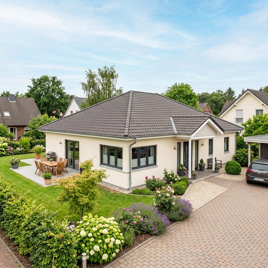 Bungalow SH 120 WB Winkelbungalow van ScanHaus Marlow met schilddak — prefab woning van 120 m²