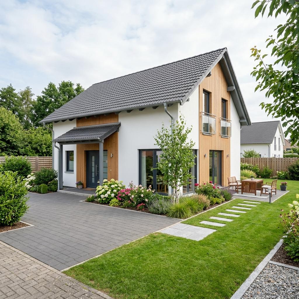 Casco prefab woning SH 131 — Var. C van ScanHaus Marlow met zadeldak — prefab woning van 131 m²