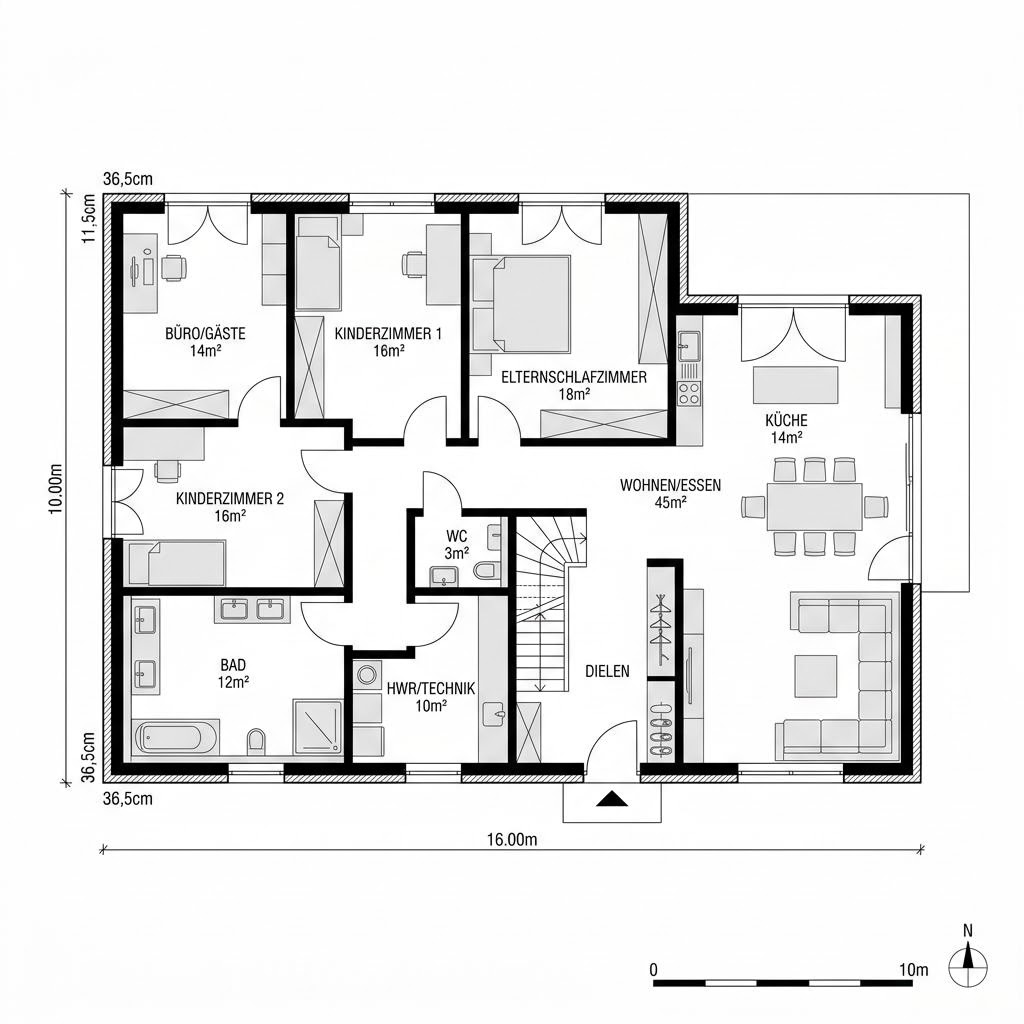 Plattegrond Selection-E-160 E1 van Schwabenhaus — 160 m², 6 kamers