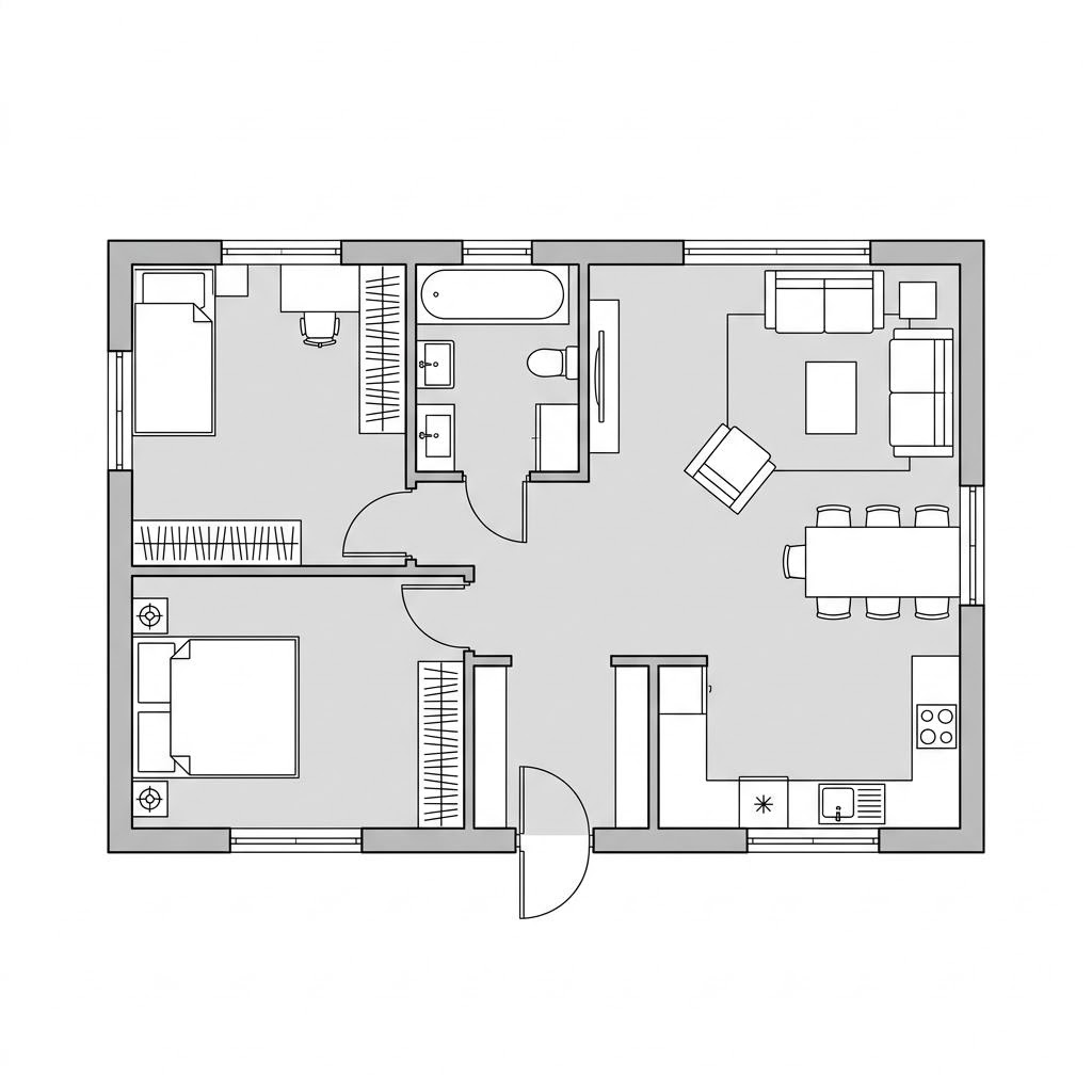 Plattegrond Perfect 86 van Danwood — 86 m², 3 kamers