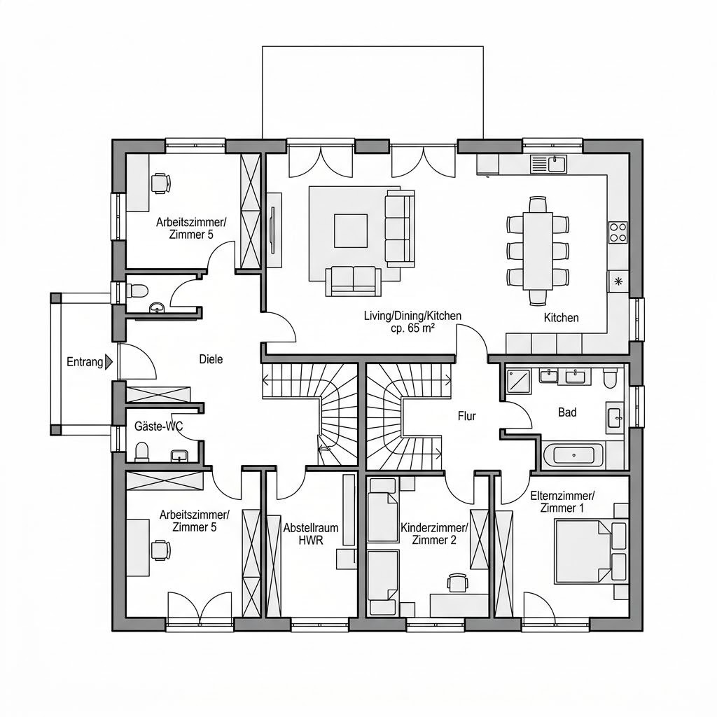 Plattegrond LifeStyle 19.01 S van massa haus — 158 m², 5 kamers