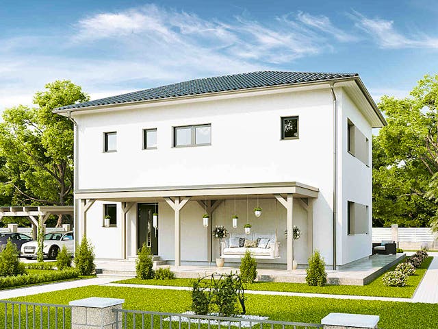 Stadsvilla Family Life van Vario-Haus Deutschland met tentdak — prefab woning van 152 m²