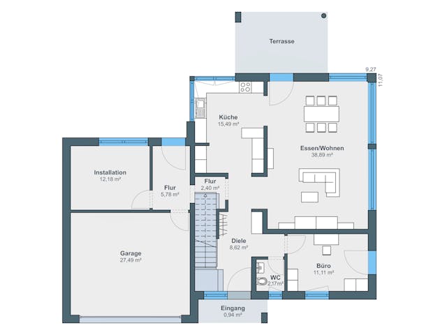 Plattegrond Ausstellungshaus Wenden CityLife 700 met prijs – 178 m² Stadtvilla