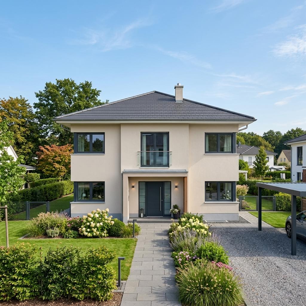 Stadsvilla CityLife 250 van WeberHaus met schilddak — prefab woning van 172 m²