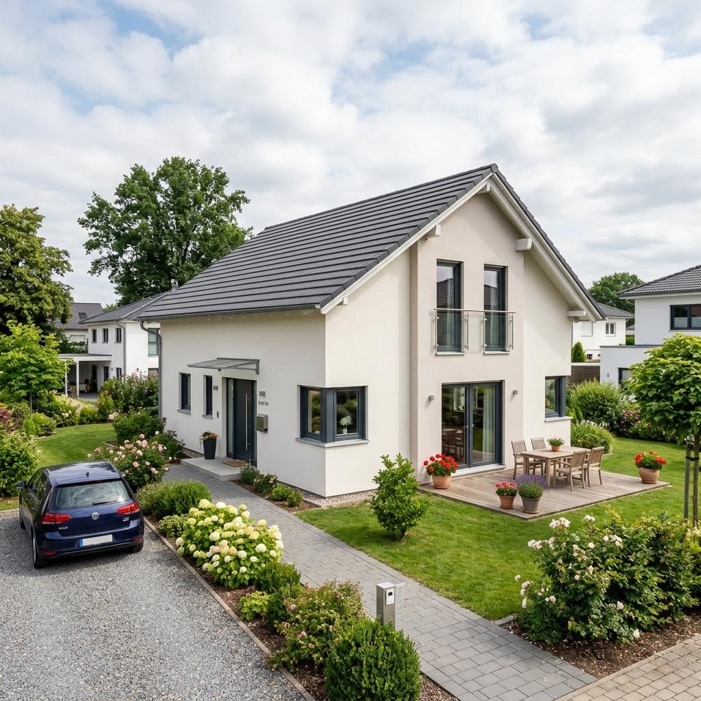 Casco prefab woning CLOU 113 van STREIF Haus met zadeldak — prefab woning van 113 m²