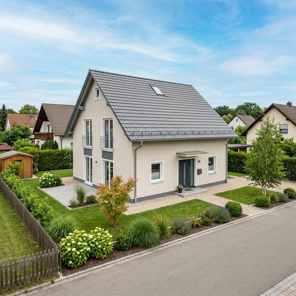 Casco prefab woning Ausbauhaus Flair 113 van Town & Country Haus Deutschland met zadeldak — prefab woning van 113 m²