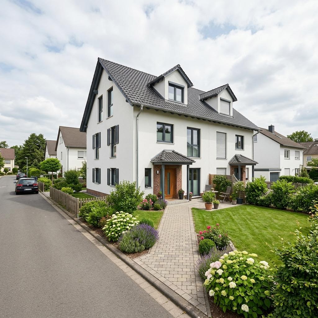 Twee-onder-een-kapwoning Doppelhaus Mainz 128 van Town & Country Haus met zadeldak — prefab woning van 128 m²
