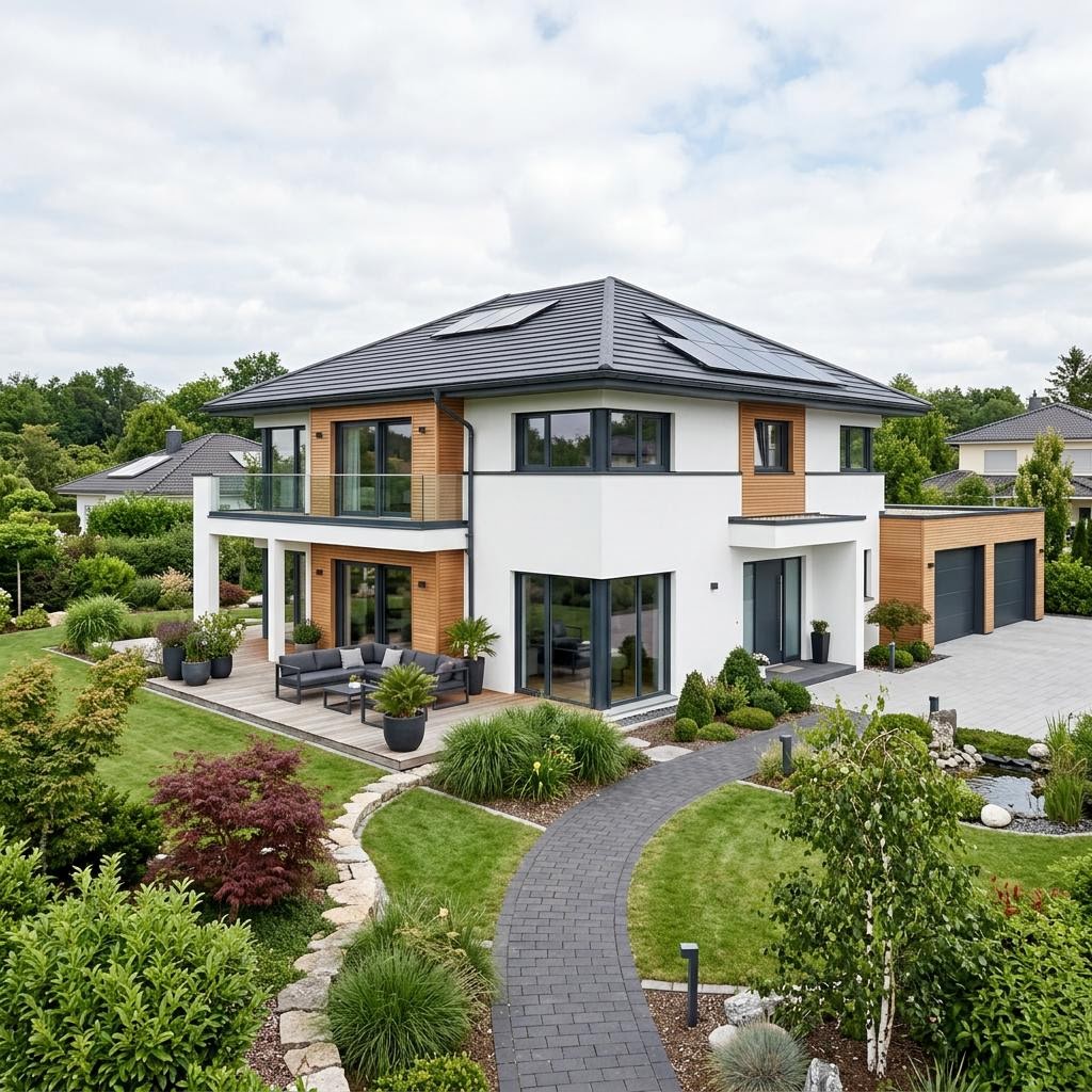 Luxevilla generation 5.0 — Haus 500 van WeberHaus met schilddak — prefab woning van 205 m²