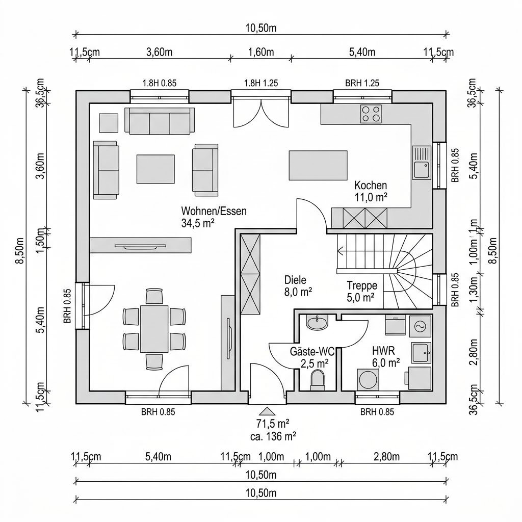 Plattegrond Generation VP 136 van WeberHaus — 136 m², 4 kamers