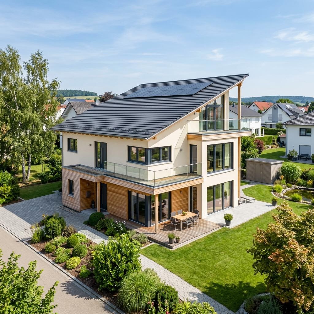 Meergeneratiewoning Generation 5.0 250 van WeberHaus met lessenaarsdak — prefab woning van 250 m²