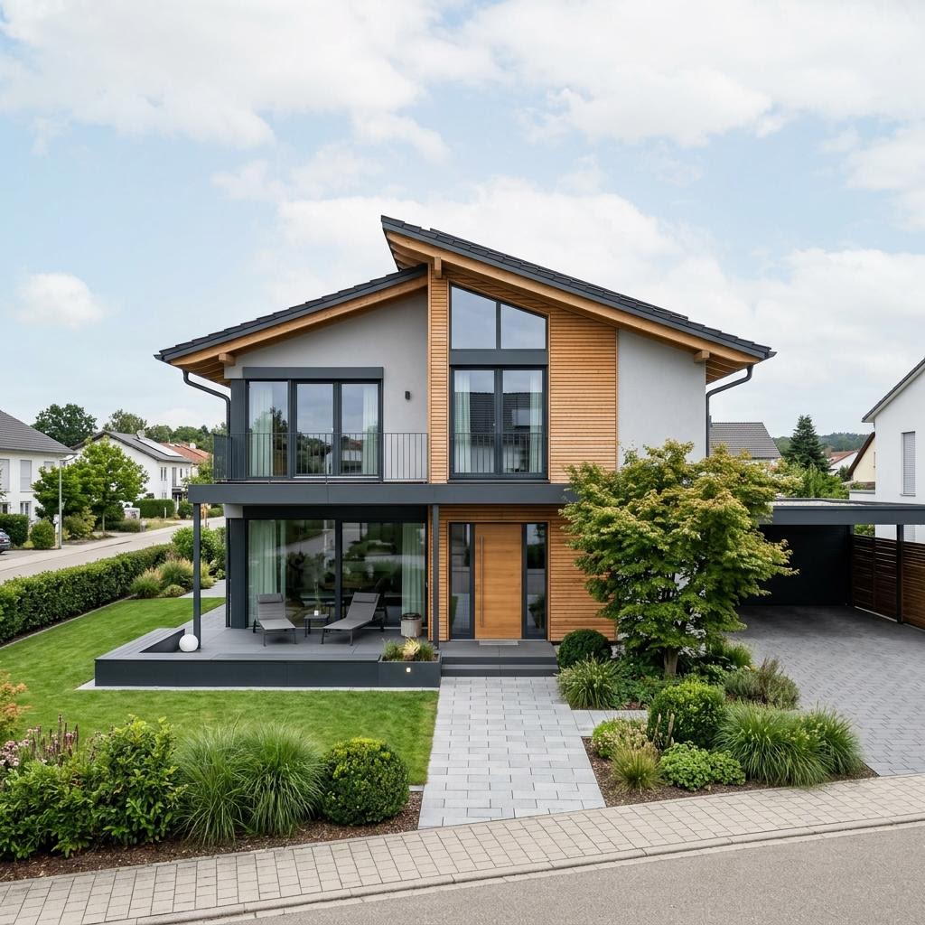 Luxevilla Mono van WeberHaus met lessenaarsdak — prefab woning van 188 m²