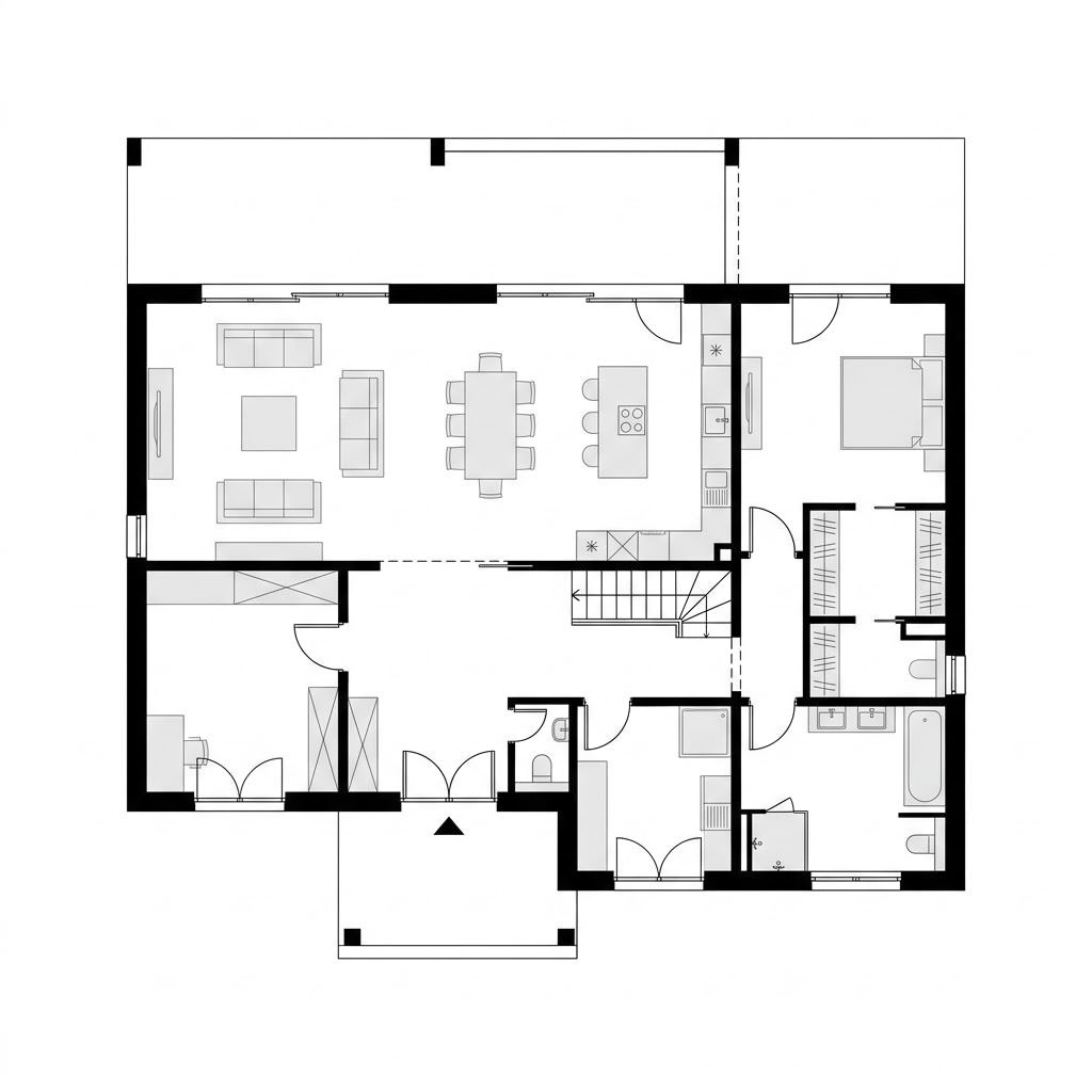 Plattegrond Mono van WeberHaus — 188 m², 5 kamers