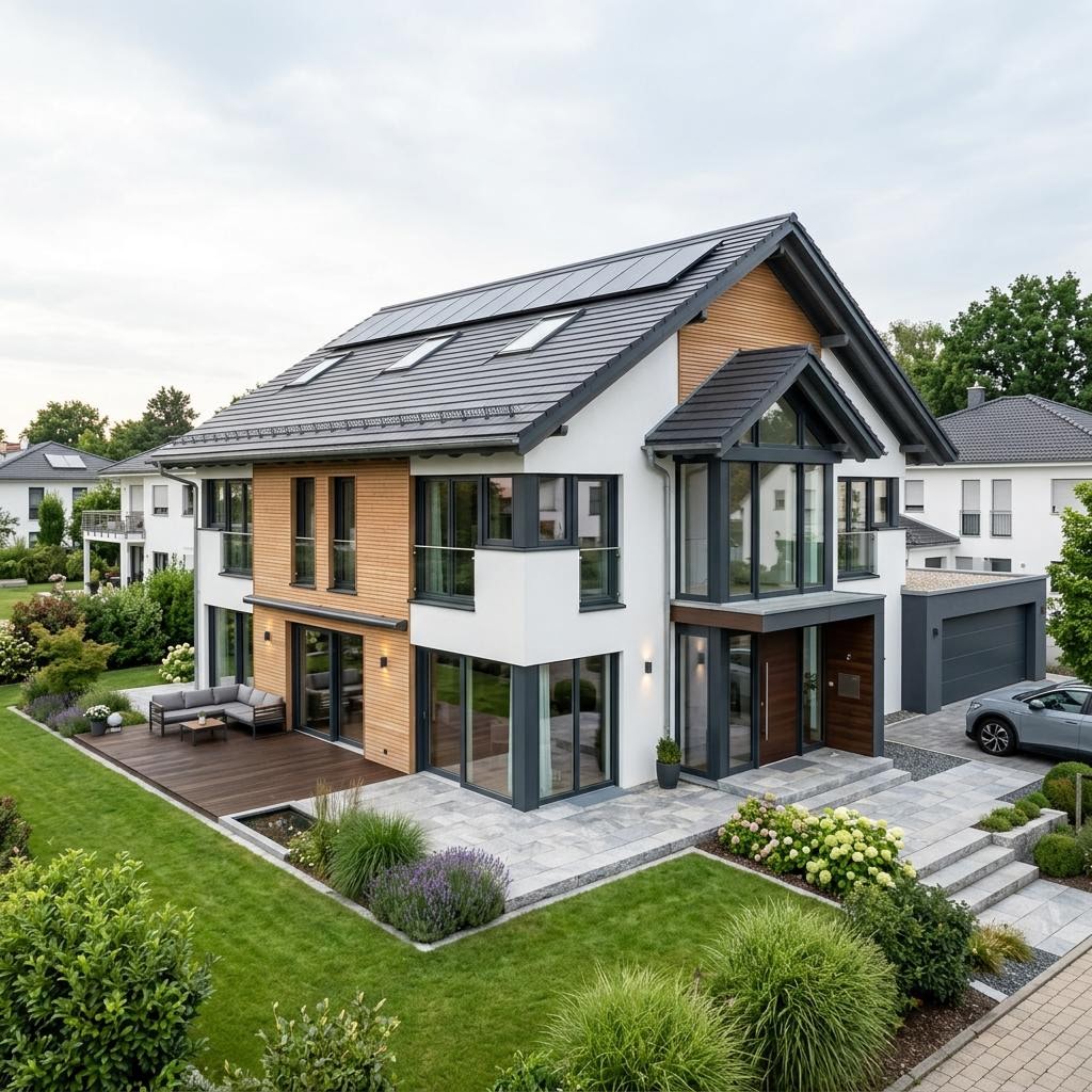 Luxevilla Vita van WeberHaus met zadeldak — prefab woning van 172 m²