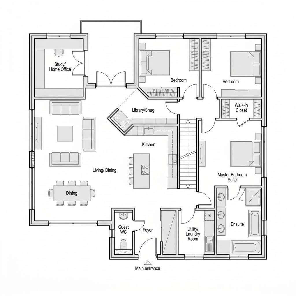 Plattegrond Vita van WeberHaus — 172 m², 5 kamers