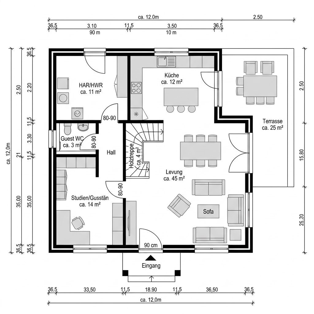 Plattegrond Edition Select 125 van WOLF-HAUS — 125 m², 4 kamers