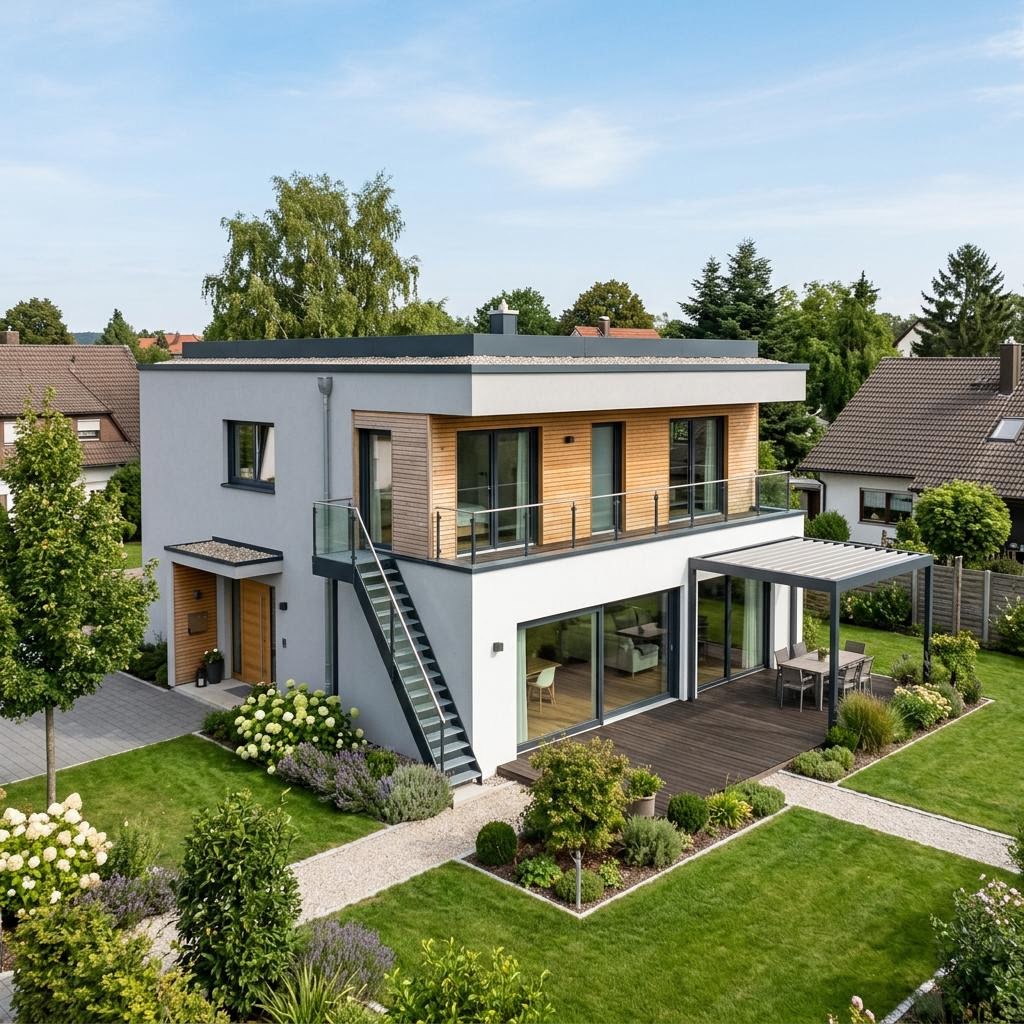 Kubuswoning Kubushaus Edition 144 van WOLF-HAUS met plat dak — prefab woning van 144 m²