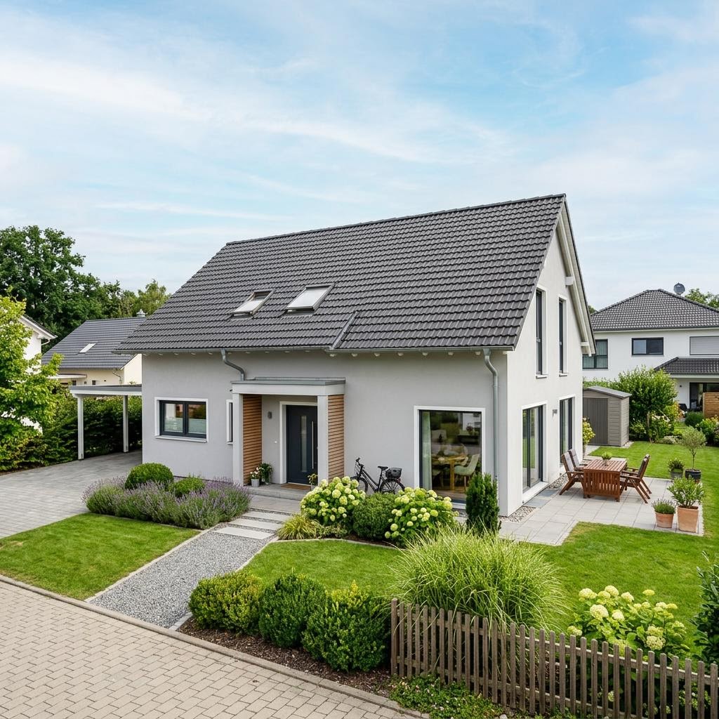 Bouwpakketwoning BGL 154 van Ytong Bausatzhaus met zadeldak — prefab woning van 154 m²