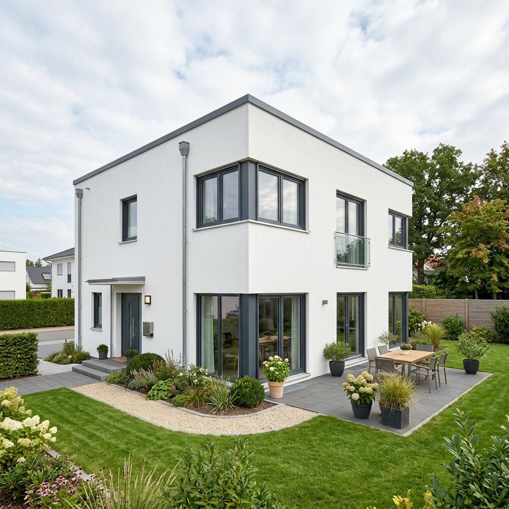 Bouwpakketwoning BHS 146 van Ytong Bausatzhaus met plat dak — prefab woning van 146 m²