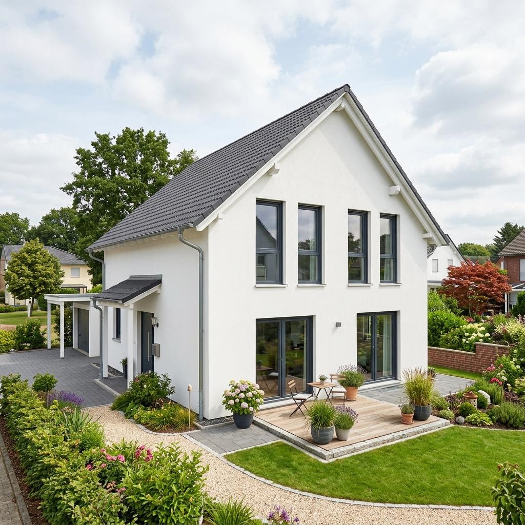 Bouwpakketwoning EFH 124 van Ytong Bausatzhaus met zadeldak — prefab woning van 125 m²