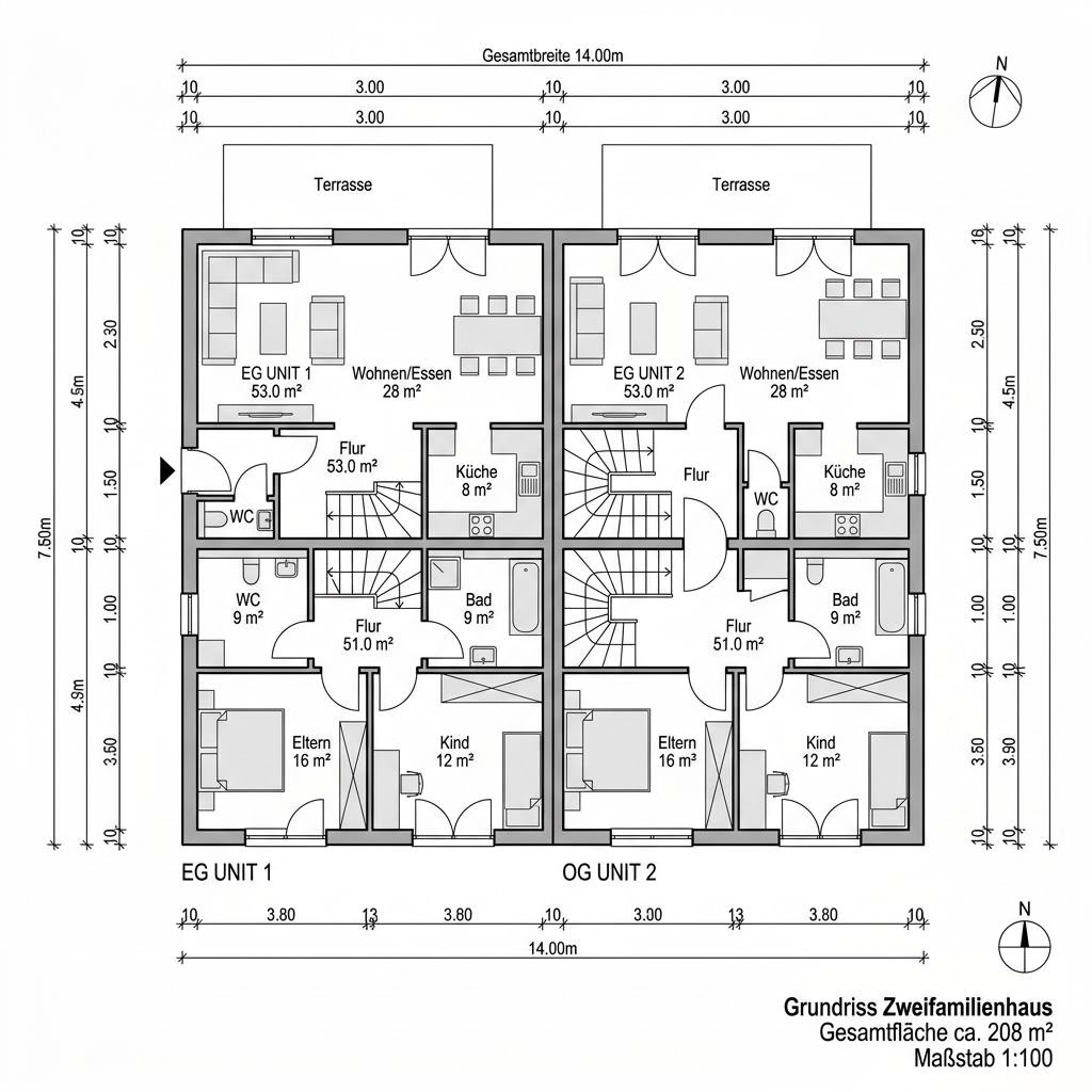 Plattegrond CELEBRATION 207 V4 van Bien-Zenker — 208 m², 6 kamers