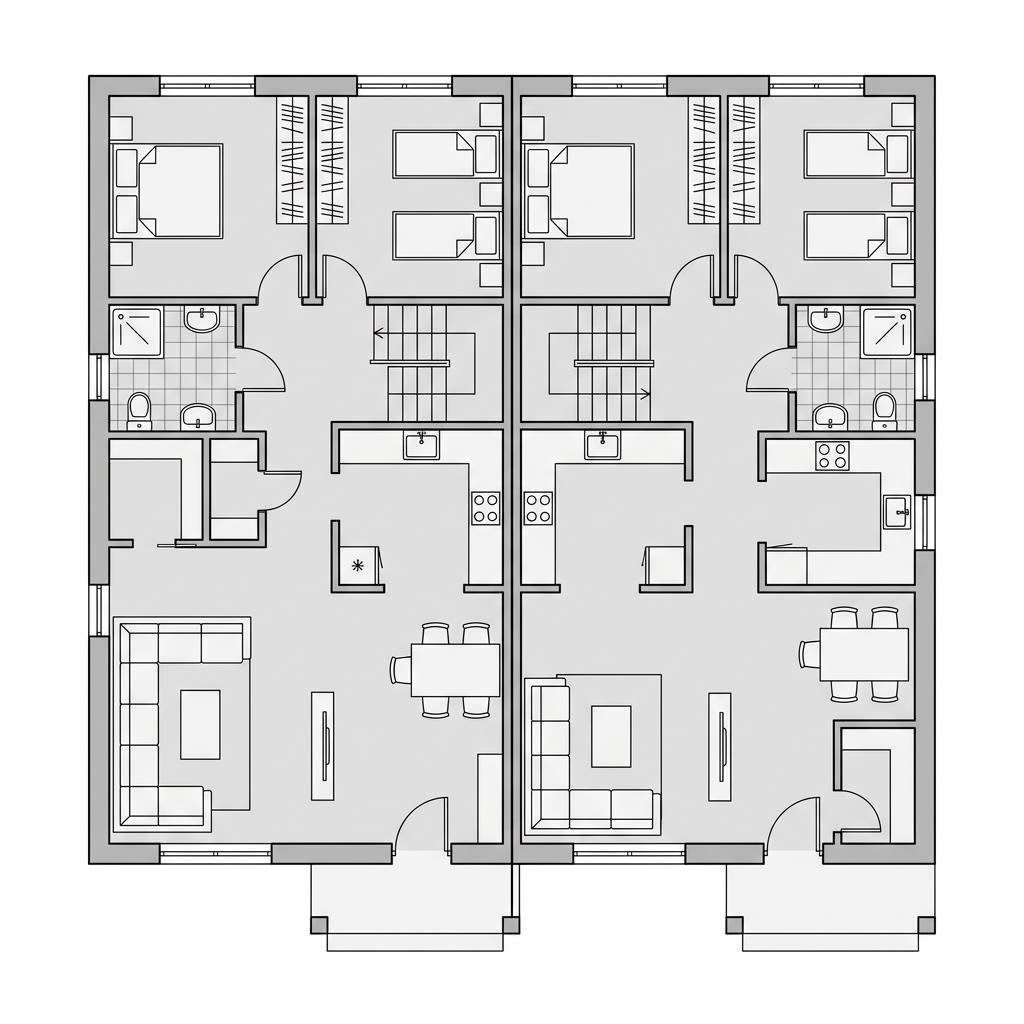 Plattegrond TownHouse 13.2 van OKAL Haus — 208 m², 7 kamers
