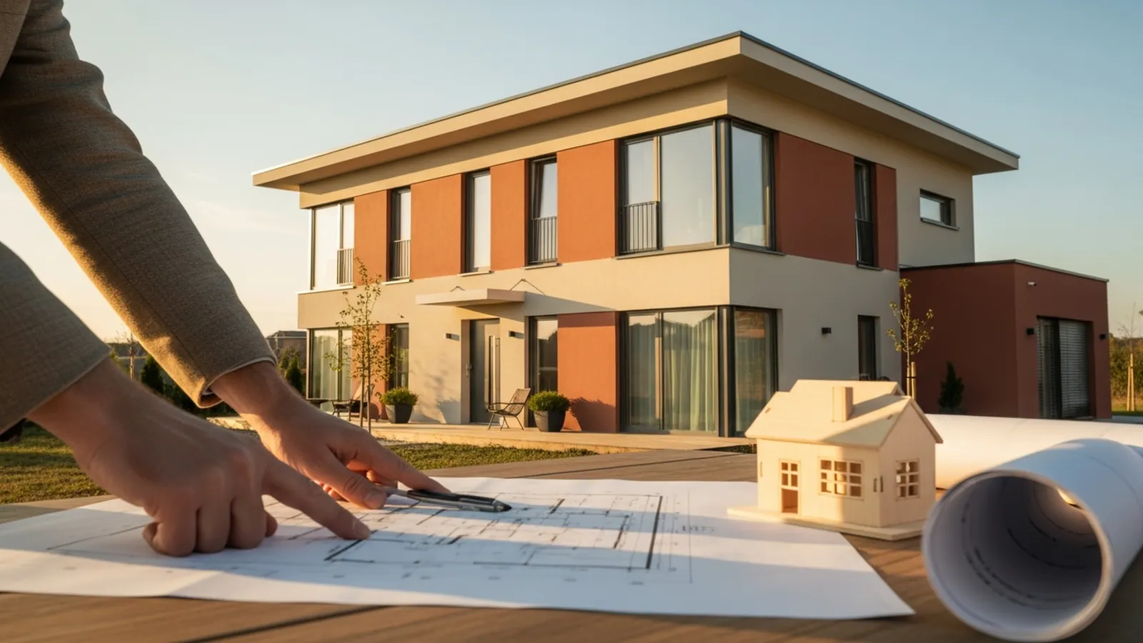 Moderne prefab woning met strakke lijnen – symbool voor de budgetplanning rond de omgevingsvergunning